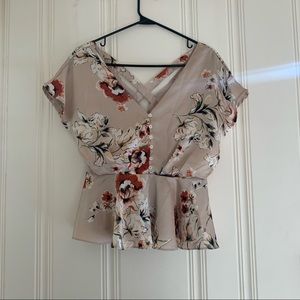 Floral Blouse Peplum Size S